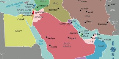 Քարտեզ Օման Մերձավոր Արևելքի քարտեզի վրա